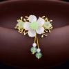 Retro Fashion Ancient Chinese Palace Princess Hair Jewelry Exquisite Copper Alloy Leaves Coloured Glaze Flower Hairpins view 1