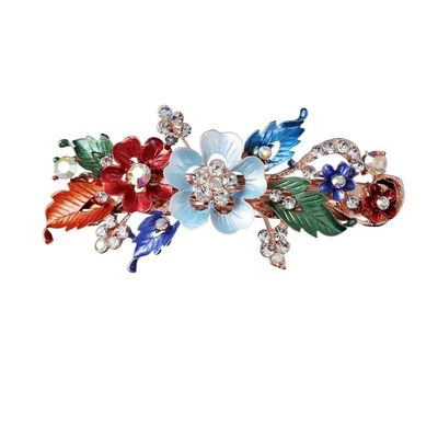 1PC Colorful Metal Hair Clips Shinning Crystal Rhinestones Peacock Hairpin Women Girls Headwear Barrettes Hair Styling Tools (Color : B-multicolor)