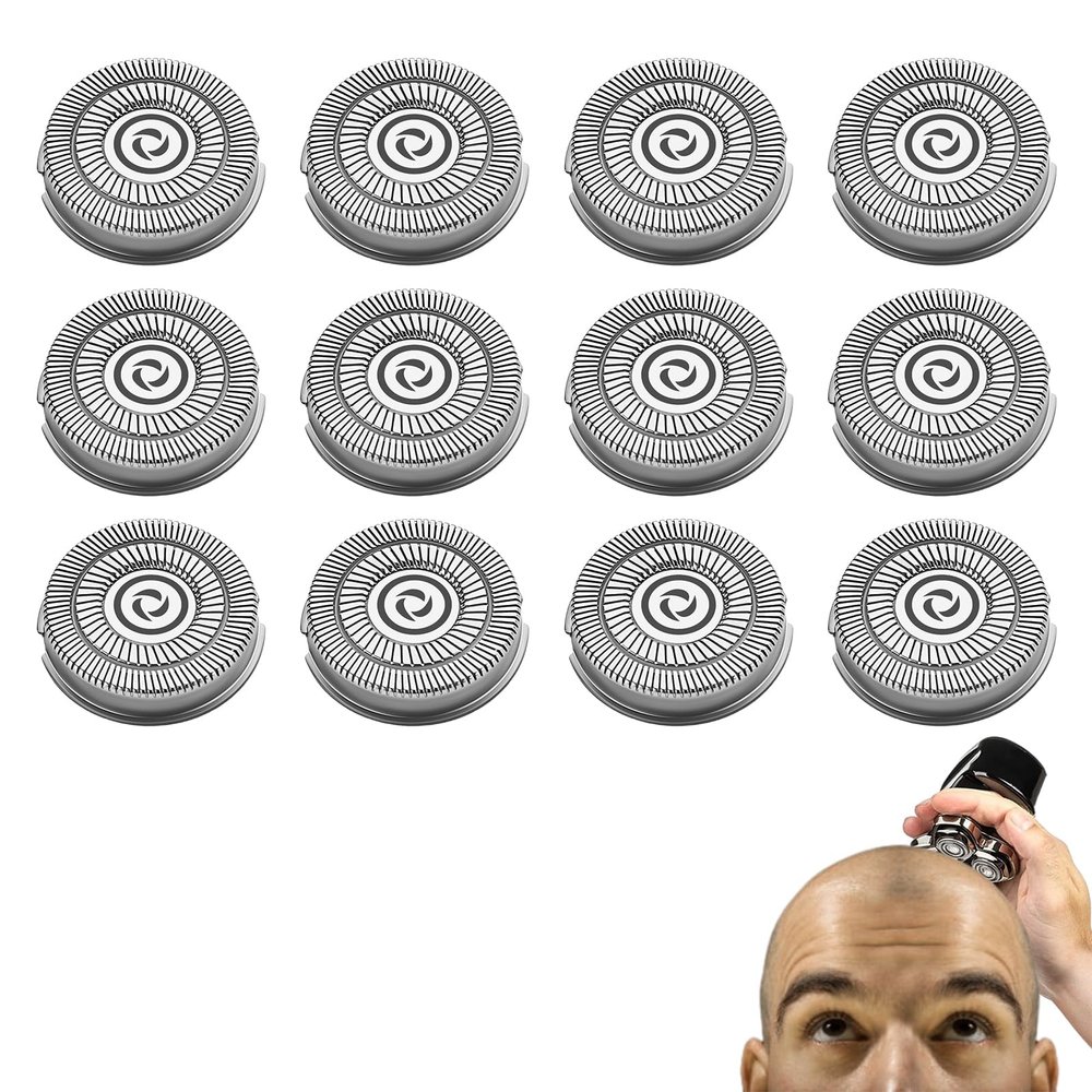 12 Pack Shaver Head Replacement Blade compatible with Sku*l Shaver Pitbull Gold PRO Shaver Replacement Blade 4 Head