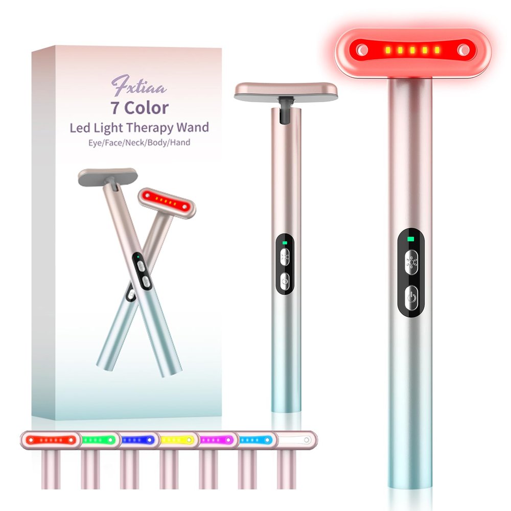 Led-Face-Wand7 in 1 LED Light Therapy Facial Red & Blue Rejuvenation Tool