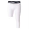 DEVOROPA Youth Boys One Leg Compression Pants for Basketball 3/4 Leggings Sports Tights Kids Athletic Soccer Base Layer White XS view 1