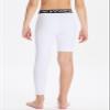 DEVOROPA Youth Boys One Leg Compression Pants for Basketball 3/4 Leggings Sports Tights Kids Athletic Soccer Base Layer White XS view 3