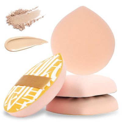 2 Pcs Teardrop Powder Puff for Wet and Dry Powder, Soft Makeup Cushion Sponge Blender for Face Foundation, Concealer, Liquid, Cream - Large