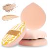 2 Pcs Teardrop Powder Puff for Wet and Dry Powder, Soft Makeup Cushion Sponge Blender for Face Foundation, Concealer, Liquid, Cream - Large view 1