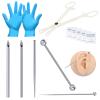 DJCIW Industrial Piercing Kit with 14G Industrial Barbell 316L Stainless Steel 12G Piercing Needles Piercing Taper and Disposable Clamps Industrial Ear Piercing Kit view 1
