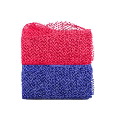 2 Pieces African Net Sponge, Long African Exfoliating Net, Net Bath Sponge Shower Body Scrubber Back Scrubber Skin Smoother, Stretches to Approximately 63" (Blue&Pink)