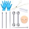 DJCIW Nipple Piercing Kit with 14G Nipple Barbell Ring 316L Stainless Steel 12G Piercing Needles Piercing Taper and Disposable Clamps Nipple Kit Piercing view 1