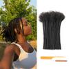 0.4cm Thickness 6 Inch 10 Strands Dreadlock Extensions Human Hair 100% Real Human Hair Loc Extensions for Man/Women Full Hand Handmade Can Be Dyed and Bleached Soft Dreadlocks with Needle and Comb view 1