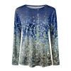 3/4 Length Sleeve Shirts for Women 2023 Casual Summer Blouses Crewneck Floral Printed Cute Tops Loose Fit Pullover view 3
