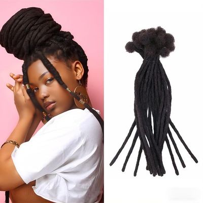 0.4cm Thickness 6 Inch20 Strands Dreadlock Extensions Human Hair 100% Real Human Hair Loc Extensions for Man/Women Full Hand Handmade Can Be Dyed and Bleached Soft Dreadlocks with Needle and Comb