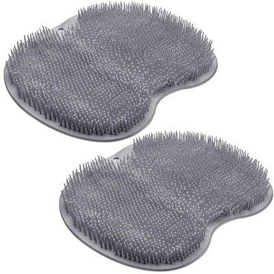 2PACK Shower Foot Scrubber Mat Back Washer Back Exfoliating Bath Wash Pad Wall Mounted Slip Suction Cups Foot Scrubber for Use in Shower Cups Foot Cleaner for Men and Women
