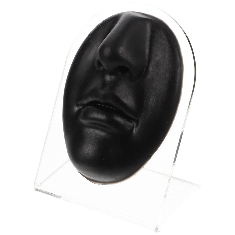 KALLORY 1set Flexible Face Model for Piercing Practice Display with Stand Realistic Nose and Mouth Simulation for Jewelry Teaching and Display Lightweight