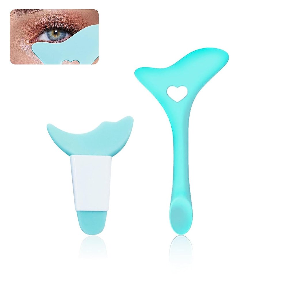 2 Pack Silicone Eyeliner Tool 3-in-1 Reusable Eye Stencils Makeup Aid Tool, Perfect for Eyelash, Eyeshadow, and Eyeliner Application, Suitable for Beginners