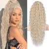 Flufymooz Ponytail Extension, 26 Inch Bohemian Style Drawstring Ponytail Hair Extensions for Women, Long Curly Wavy Pony Tail Natural Synthetic Hairpiece for Women (26 Inch Cool Blonde) view 1