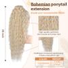 Flufymooz Ponytail Extension, 26 Inch Bohemian Style Drawstring Ponytail Hair Extensions for Women, Long Curly Wavy Pony Tail Natural Synthetic Hairpiece for Women (26 Inch Cool Blonde) view 2