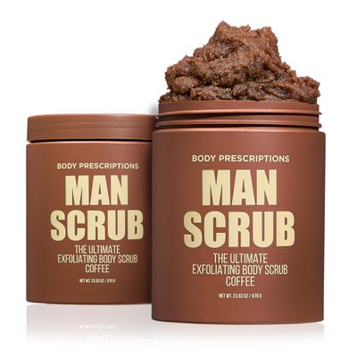 Body Prescriptions Mens Exfoliating Body Scrub  Ultimate Skin Cleansing Wash in Jar with Twist-Top Lid, For All Skin Types, 21 Ounce (Pack of 2), Coffee