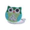 Diamond Art Painting Full Round Drill Compact Mirror Green Owl Bird Mini Make-up Mirror Portable Folding Double-Sided 1X/10X Magnification, Pocket Ultra Portable for Purses and Travel?Handbag,Set view 1