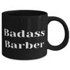 Badass Barber 11oz 15oz Mug, Barber Cup, Nice Gifts For Barber from Friends, Barber gift ideas, Barber gifts for men, Barber gift set, Barber apron, Barber scissors, Barber cape, Barber pole view 2