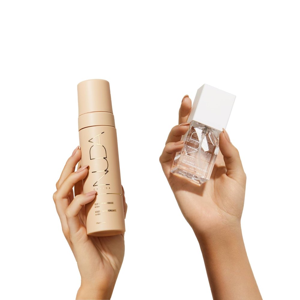 Nuda Medium Self-Tanning Mousse and Original Face Tan Water Bundle