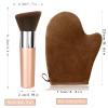 VNITT 3 IN 1 Self Tanning Mitt Applicator Kit Set,Self Tanning Glove and Back Self Tanner Applicator Kabuki Self Tanner Brush,Sunscreen Brush- Fake Tan Applicator for Face and Body,Hands view 2