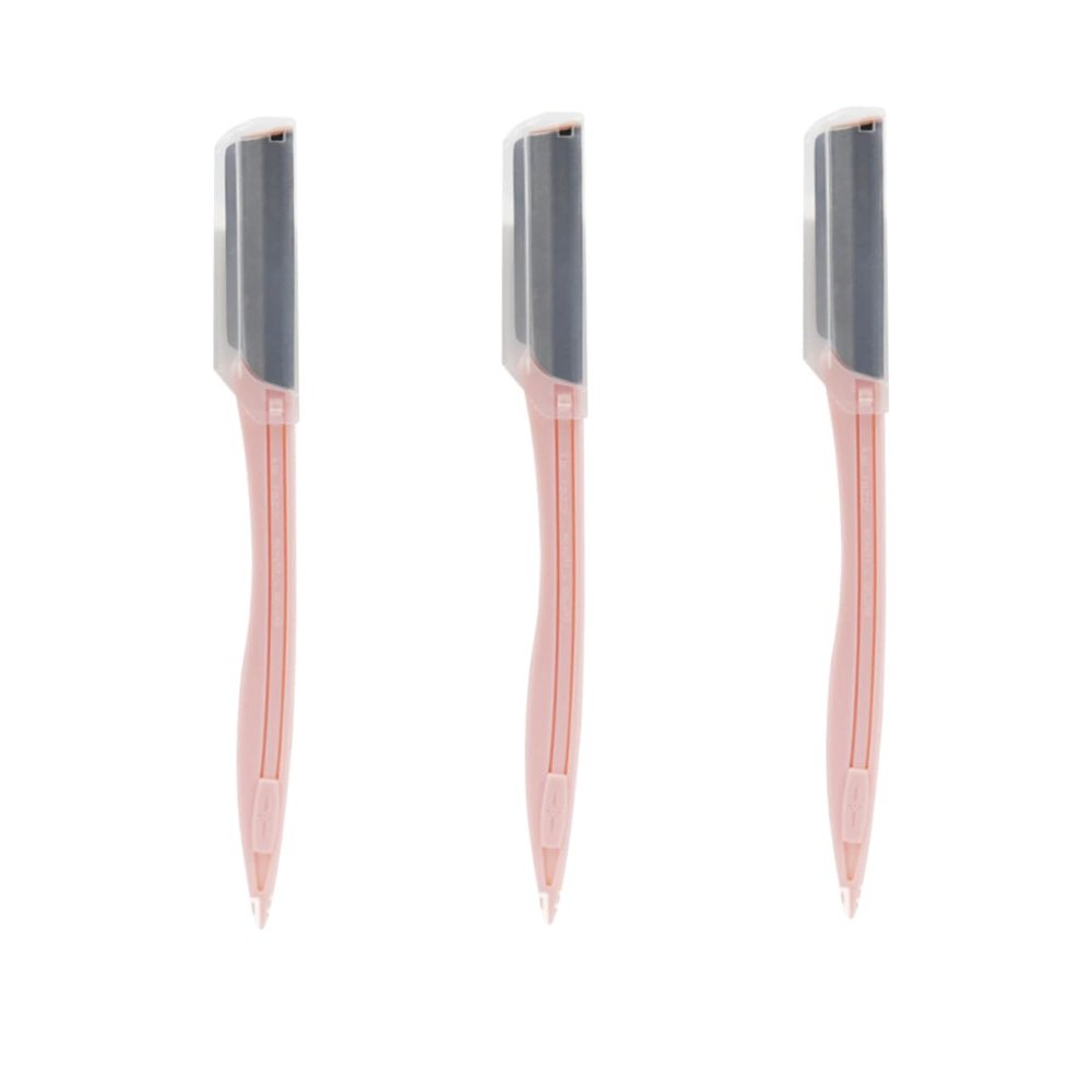 Healifty 3pcs Stainless Steel Eyebrow Trimmer for Women Girls Portable Makeup Tool Kit for Easy Eyebrow Removal and Grooming