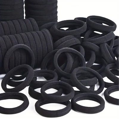 100PCS Black Hair Ties for Women Girls, Seamless Thick Black Hair Band, Elastic Hair Ties No Damage Ponytail Holder