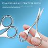 Kootinn 2Pcs Facial Hair Small Grooming Scissors For Men Women - Eyebrow, Nose Hair, Mustache, Beard, Eyelashes, Ear Trimming Kit - Curved and Rounded Safety Tip Clippers For Hair Cutting - Silver view 3