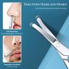 Kootinn 2Pcs Facial Hair Small Grooming Scissors For Men Women - Eyebrow, Nose Hair, Mustache, Beard, Eyelashes, Ear Trimming Kit - Curved and Rounded Safety Tip Clippers For Hair Cutting - Silver view 4