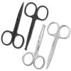 4 Pack Curved and Rounded Facial Hair Scissors Set for Men Women - Mustache, Nose, Beard, Eyebrows, Eyelashes and Ear Hair Cutting Scissors - Black and Sliver Stainless Steel Trimming Scissors view 1