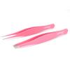 2PCS Tweezers Set for Women and Men, Precision Tweezer kit for Ingrown hair, Facial Hairs, Chin Hair, and Splinter Removal, Professional Eyebrow Plucker Tweezers, Pink view 2