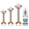 BodyJ4You 4PC Labret Tragus Cartilage 16G Studs - Piercing Aftercare Saline Cleanser view 1
