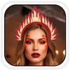 CASDRE Flame Headband Gold Red Fire Flame Headpiece Hair Hoop Halloween Party Rave Festival Hair Accessories for Women and Girls view 1