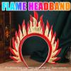 CASDRE Flame Headband Gold Red Fire Flame Headpiece Hair Hoop Halloween Party Rave Festival Hair Accessories for Women and Girls view 2