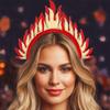 CASDRE Flame Headband Gold Red Fire Flame Headpiece Hair Hoop Halloween Party Rave Festival Hair Accessories for Women and Girls view 3