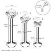 BodyJ4You 4PC Labret Tragus Cartilage 16G Studs - Piercing Aftercare Saline Cleanser view 3