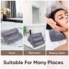 HOMEXCEL Makeup Remover Wash Cloth 6 Pack, Soft Quick Dry Facial Cleansing Makeup Towels, Fingertip Face Towel Washcloths for Hand and Make up, 13 x 13 Inch, Grey view 3