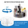 360 Rotating Makeup Organizer 11.5" Clear Turntable Lazy Susan Organizer for Vanity, Bathroom Counter, Pantry, Cabinet, Spinning Cosmetic Storage Holder with 5 Dividers for Skincare, Makeup Brushes view 3