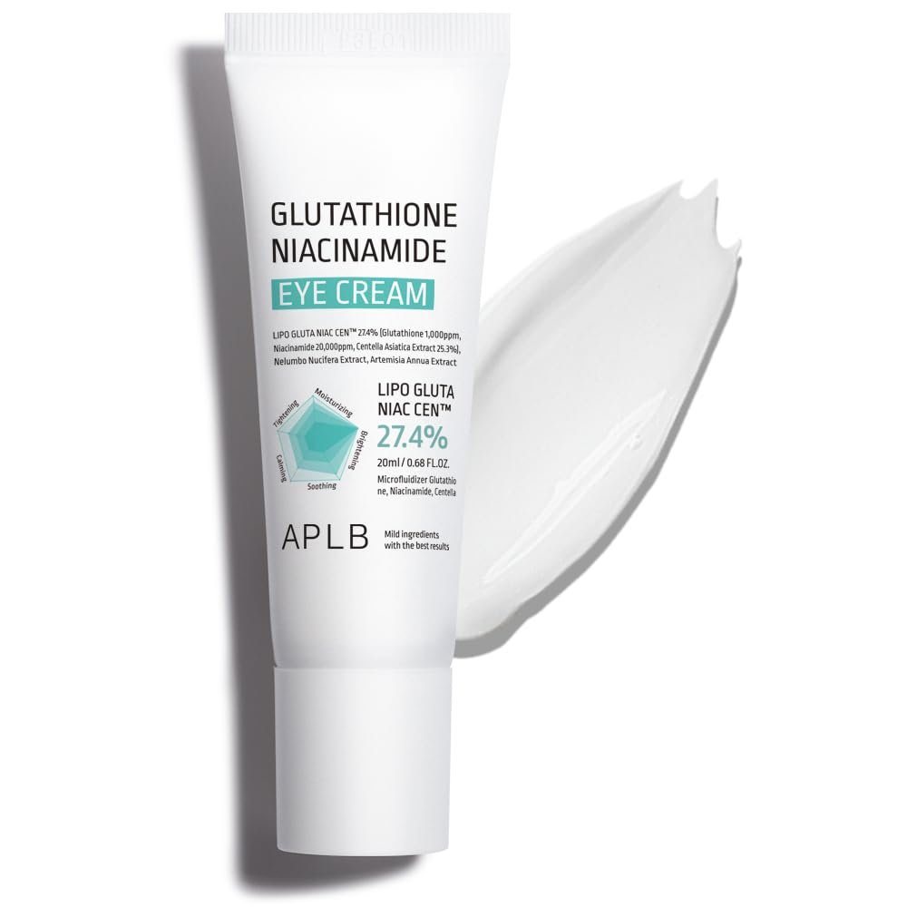APLB Glutathione Niacinamide Eye Cream | LIPO GLUTA NIAC CEN 27.4% 0.68 FL.OZ/Korean Skincare, Eye cream for dark circles and puffiness, Improve elasticity & provide moisture around eye region