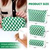 3 Pcs Makeup Bag Cosmetic Bag Set for Girls Women Checkered Travel Organizer Bathroom Toiletry Pouch Large Capacity Storage Bag(Green-White) view 3