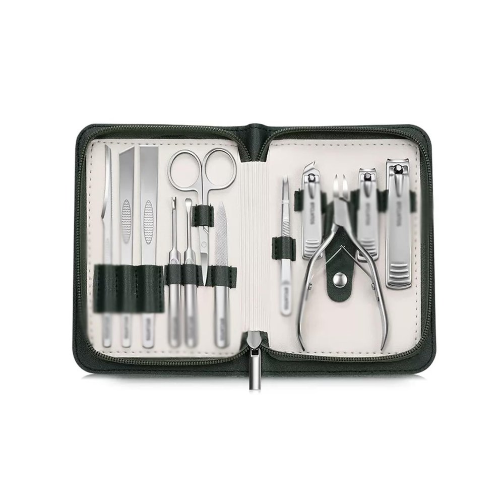 Nail Care Tools Nail Cutter Set Stainless Steel Manicure Kit with PU Leather Travel Case for Men and Women