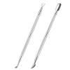 2PCS Cuticle Pusher and Cutter Remover, Xunxmas Salon Nail Scraper for Gel Polish, Stainless Steel Manicure and Pedicure Cleaner Tool for Fingernail and Toenail (Silver) view 1
