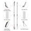 2PCS Cuticle Pusher and Cutter Remover, Xunxmas Salon Nail Scraper for Gel Polish, Stainless Steel Manicure and Pedicure Cleaner Tool for Fingernail and Toenail (Silver) view 2