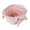 Folding Large Foot Soaking Tub,Foot Soaking Bath Basin,Sturdy Durable Portable 4 Massage Rollers Foot Soaking Tub for Home Travel Foot Spa Treatment,Getting The Dead/Old Skin Off Your Feet (pink) view 2