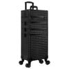 AROUS 5 in 1 Rolling Makeup Train Case Cosmetology Case on Wheels Large Cosmetic Organizer Travel Cart for Hairstylist Artist Nail Beauty Salon Barber,Black view 2