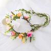 Vivivalue Girl Flower Crown Wedding Flower Headband Hair Wreath Floral Headpiece Halo Boho with Ribbon Party Prom Festival Photos view 3