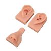 Piercing Practice Model Ear Nose Piercing Model 3Pcs, Soft Silicone Ear Nose Piercing Practice Model, 1:1 Human Ear Nose Model Simulation Acupuncture Practising and Teaching Prop (Light Skin Color) view 2