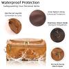 Personalized Mens Toiletry Bag  Engraved PU Leather Dopp Kit with Custom Name or Initials, Handcrafted Travel Shaving Bag, Meaningful Gift for Groomsmen, Dad, Husband, or Grandpa (Light Brown) view 3