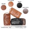 Personalized Mens Toiletry Bag  Engraved PU Leather Dopp Kit with Custom Name or Initials, Handcrafted Travel Shaving Bag, Meaningful Gift for Groomsmen, Dad, Husband, or Grandpa (Light Brown) view 4