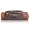 Personalized Mens Toiletry Bag  Engraved PU Leather Dopp Kit with Custom Name or Initials, Handcrafted Travel Shaving Bag, Meaningful Gift for Groomsmen, Dad, Husband, or Grandpa (Dark Coffee) view 1
