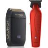 Supreme Trimmer Vader Trimmer & Crunch Foil Shaver Barber Haircutting Kit | Professional DLC T-Blade Beard Trimmer ST3778 & STF602 Waterproof IPX6 Shaver Set | Red view 1